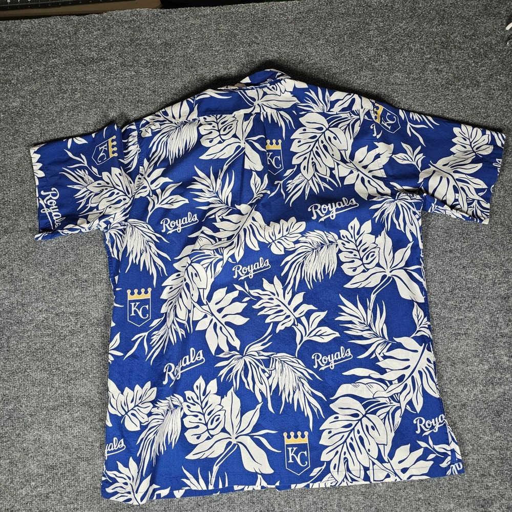 Reyn Spooner MLB Kansas City Royals Hawaiian Shirt Mens XL Blue Floral Cotton - Picture 8 of 10